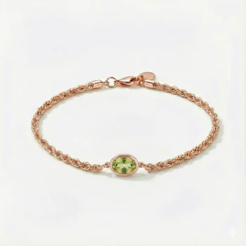 Yeşil Taş Detaylı 14 Ayar Bileklik