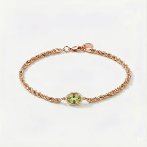 Yeşil Taş Detaylı 14 Ayar Bileklik