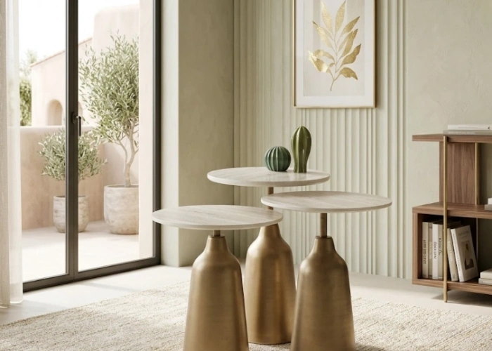 BEIGE ZİGON SEHPA