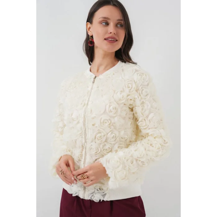 0719 Güllü Ceket - Ekru