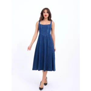 7142 KOT ELBİSE-MAVİ