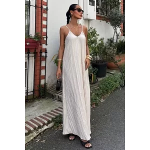 Askılı Maxi Boy Kraş Elbise 2900