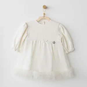 Baby Bow Bliss Elbise Ekru