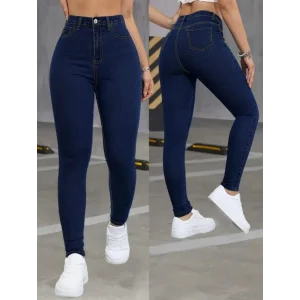 Kadın Yüksek Bel Dar Paça Likralı Pantolon