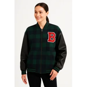 Kolları Suni Deri Içi Astarlı Oduncu Kolej Içi Ceket - Haki