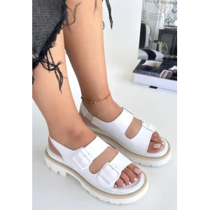 Milta Beyaz Cilt Sandalet