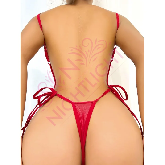 Derin Sırt Dekolteli Transparan Fantazi Body