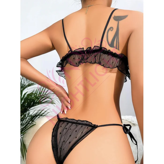 Transparan Tül Fantazi Sütyen Külot Takım