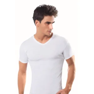 6lı Beyaz Erkek V Yaka Kısa Kol Atlet Fanila-sismen11