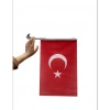 (10 ADET) 30x45 Raşel Pikment Kumaş Araç Aparatlı Türk Bayrağı