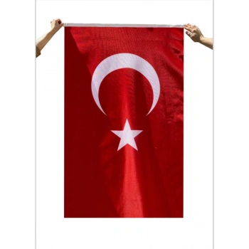 300x450 Cm Kendinden Kulplu Parlak Raşel Kumaş Türk Bayrağı