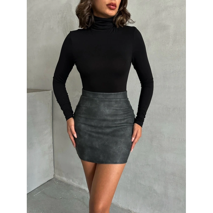 Eskitme deri mini etek