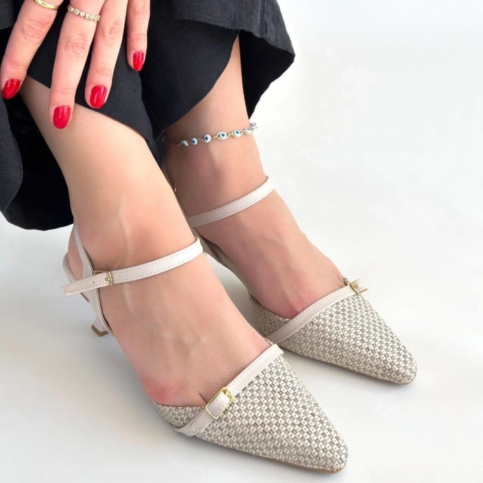 Lanna Bej Cilt Topuklu Ayakkabı