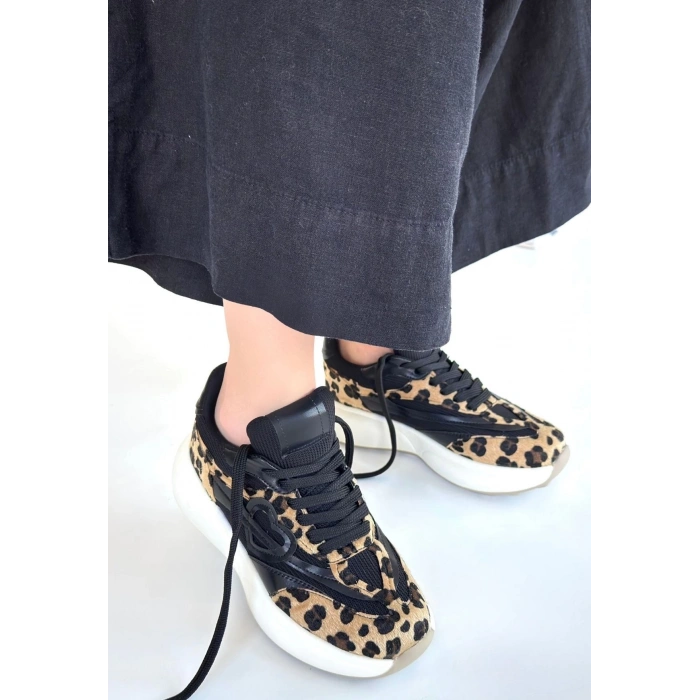 Mark Leopar Süet Bağcıklı Spor Ayakkabı