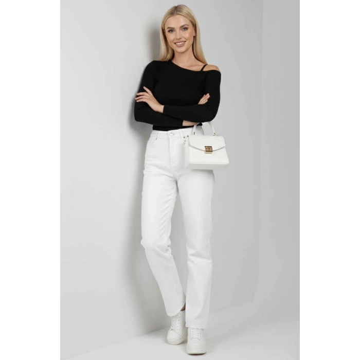 Tek Omuz İpli Bluz Siyah T4328