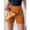 Kapaklı şort etek camel s208