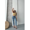 Mom fit bıyık kar yıkama jeans pantolon koyu mavi d2006