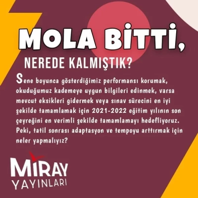 Ara Tatil Bitti! Okula Dönüşe Hazır mıyız?