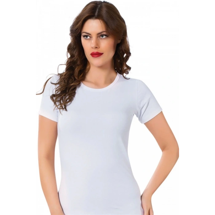 Moda Bayan Kısa Kol Body Beyaz