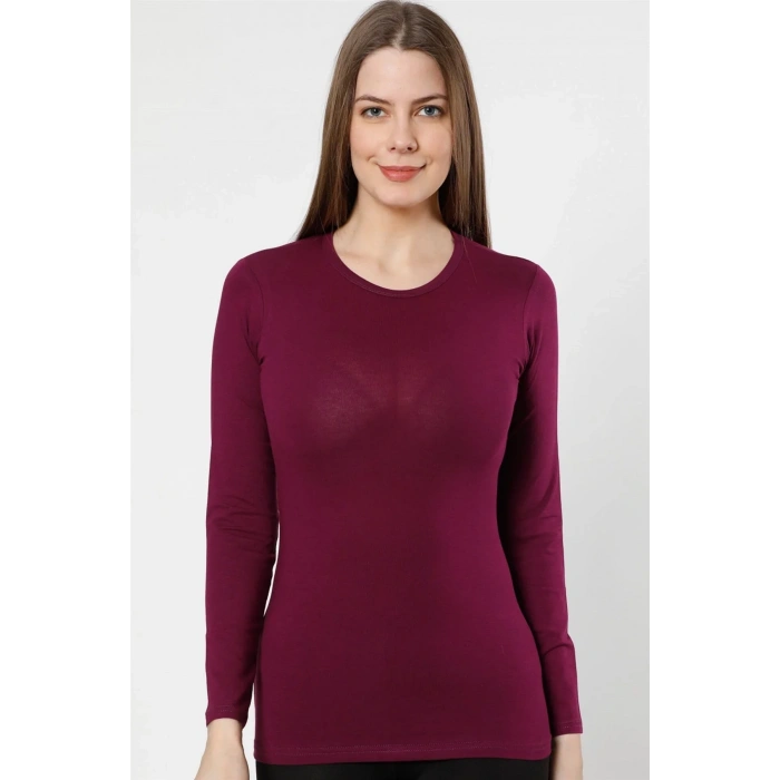 Moda Bayan Uzun Kol Body Mor