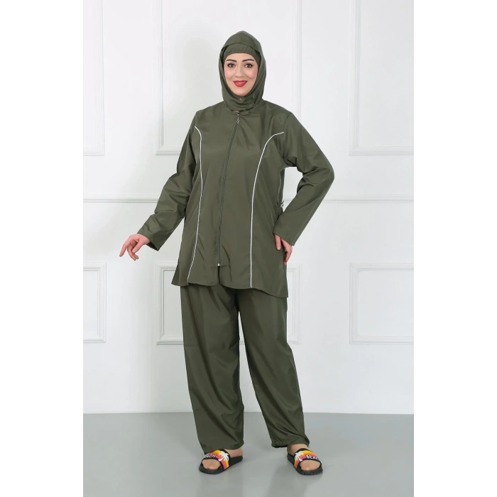 Moda Büyük Beden Tesettür Büyük Mayo Haki