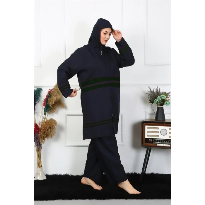 Moda Büyük Beden Tesettür Mayo Lacivert