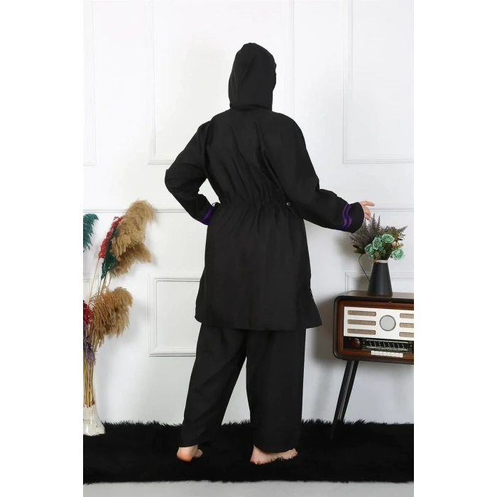 Moda Büyük Beden Tesettür Mayo Siyah