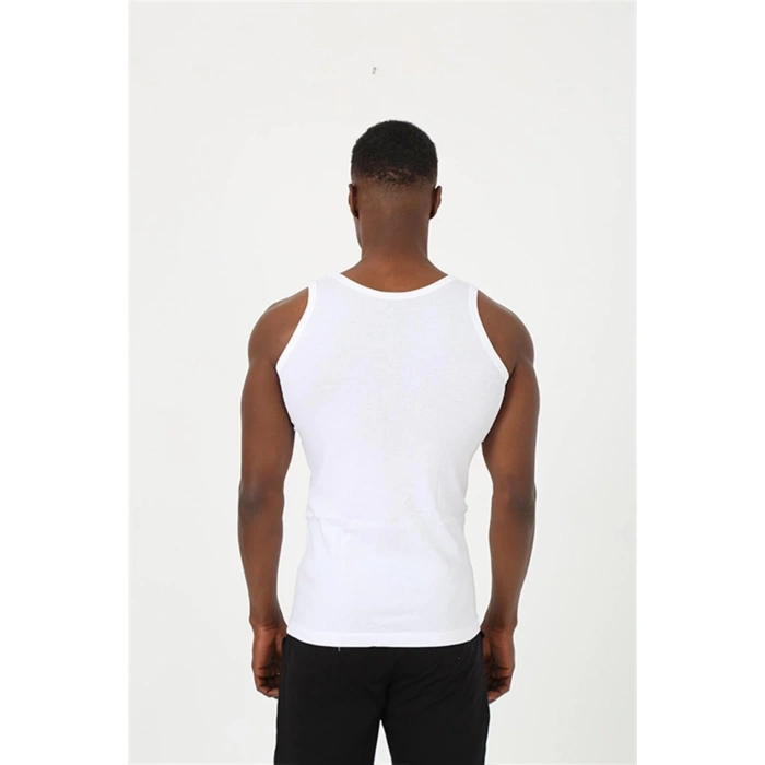 Moda Erkek Beyaz Sporcu Ribana Atlet