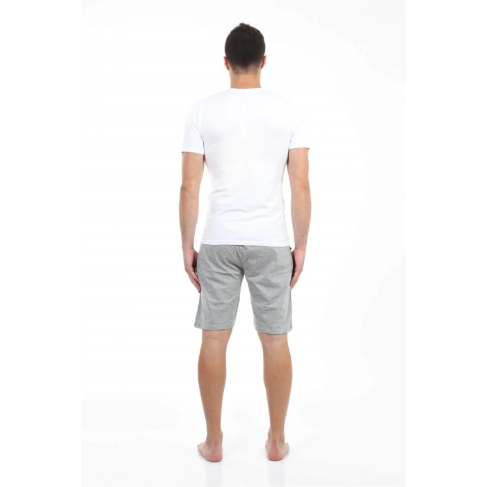 Moda Erkek Cepli Pamuk Şort Gri