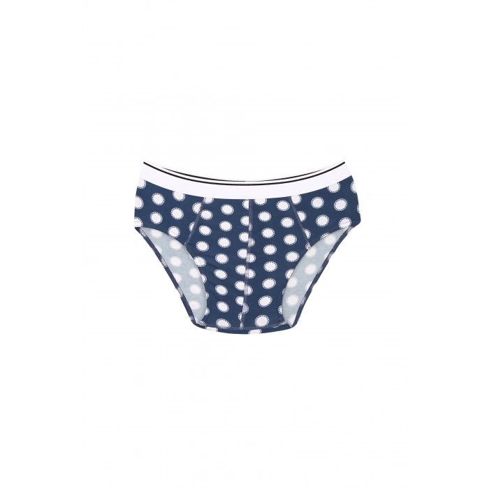 Moda Erkek Pamuk Desenli Likralı Slip Lacivert