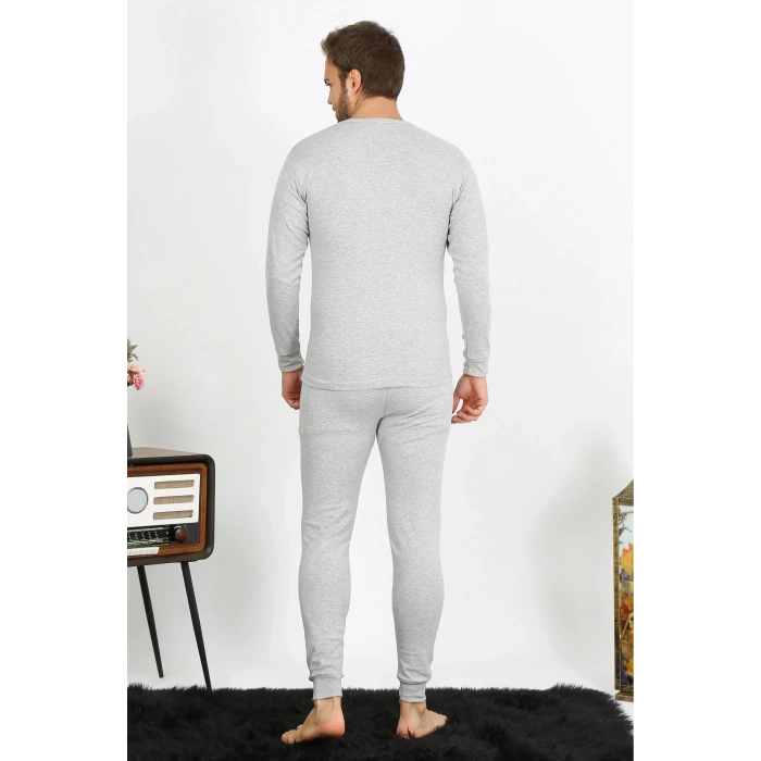 Moda Erkek Pamuk Gri İçlik Takım