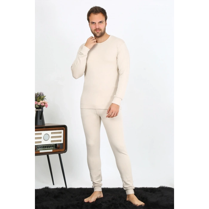 Moda Erkek Pamuk Krem İçlik Takım