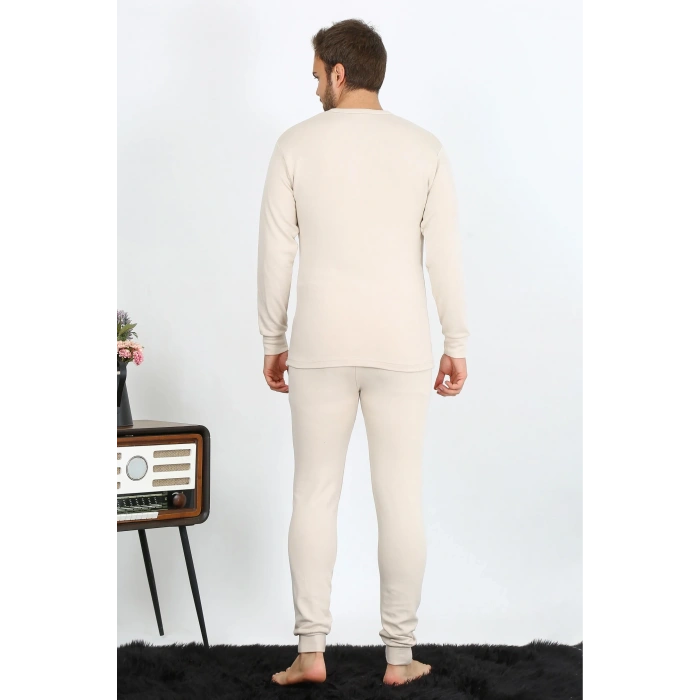 Moda Erkek Pamuk Krem İçlik Takım