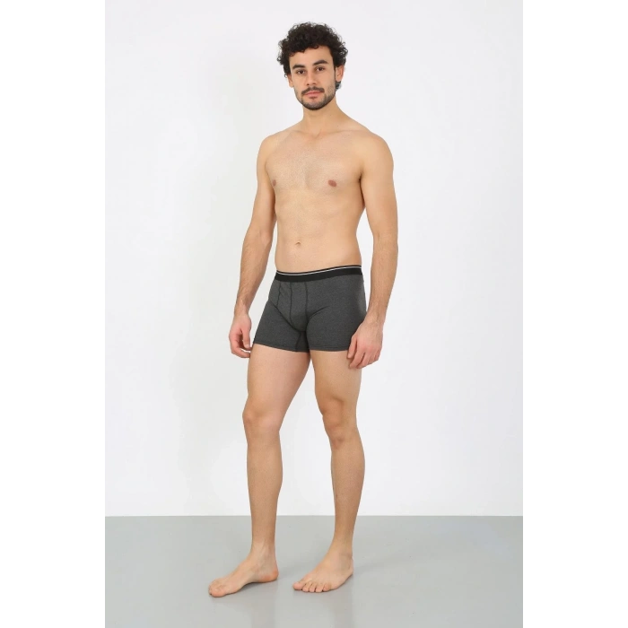 Moda Erkek Pamuk Likralı Boxer Antrasit