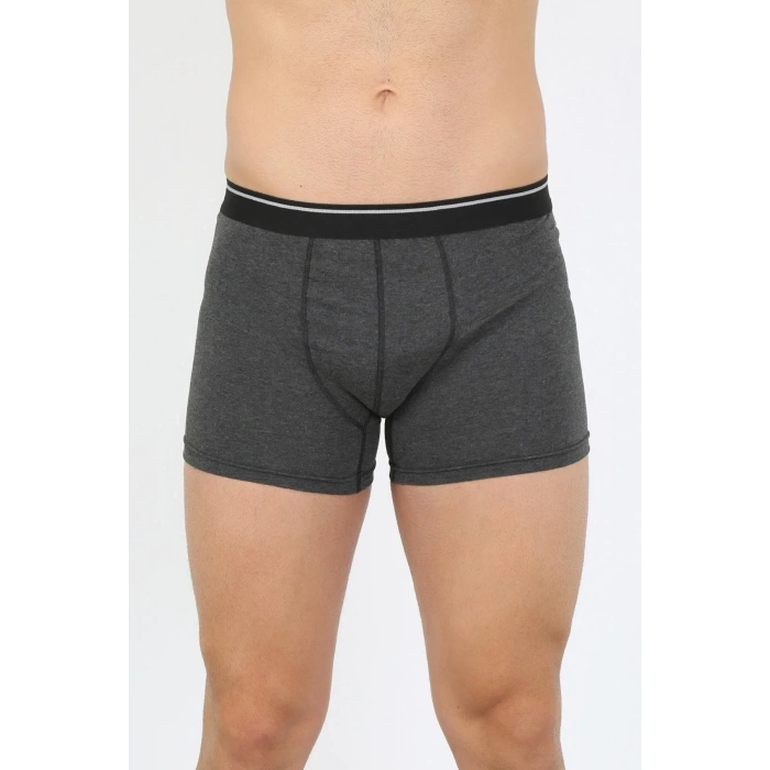 Moda Erkek Pamuk Likralı Boxer Antrasit