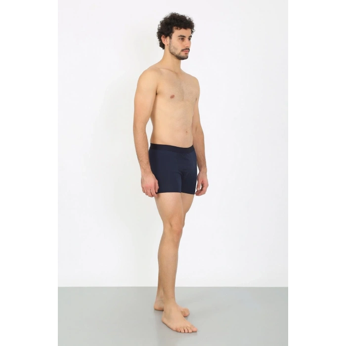 Moda Erkek Pamuk Likralı Boxer Lacivert