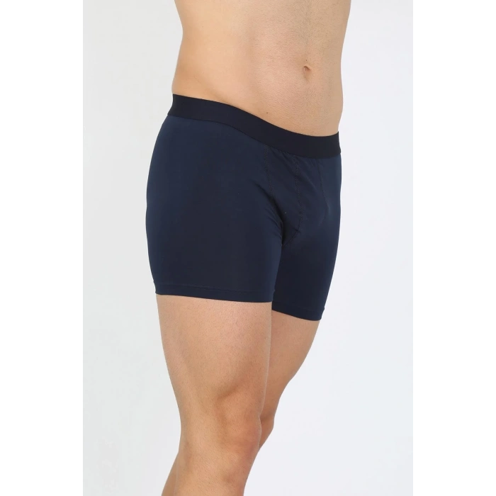 Moda Erkek Pamuk Likralı Boxer Lacivert