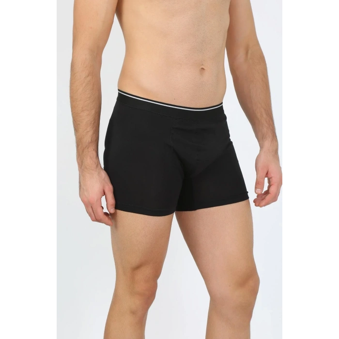 Moda Erkek Pamuk Likralı Boxer Siyah