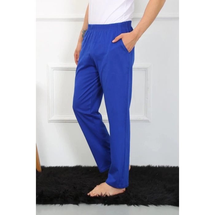 Moda Erkek Pamuk Saks Tek Alt Pijama