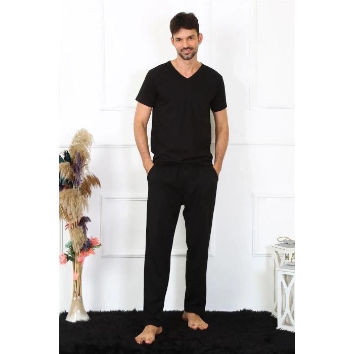 Moda Erkek Pamuk Siyah Tek Alt Pijama
