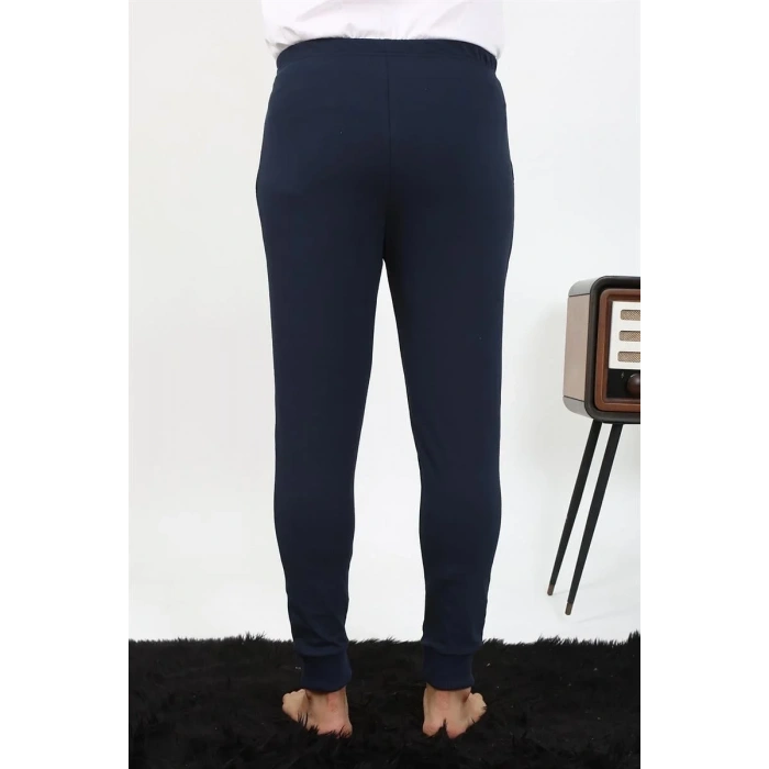 Moda Erkek Pamuk Tek Alt Pijama Lacivert