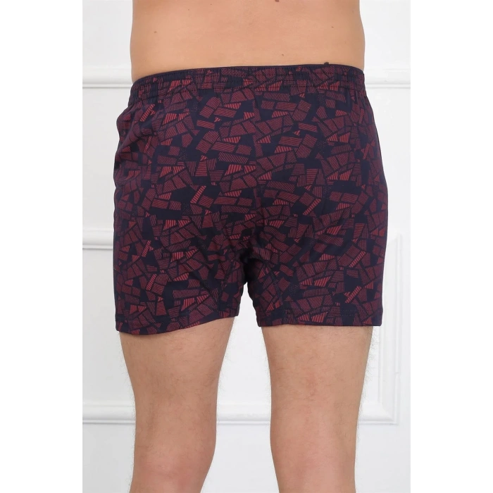Moda Erkek Penye Boxer Bordo - Lacivert