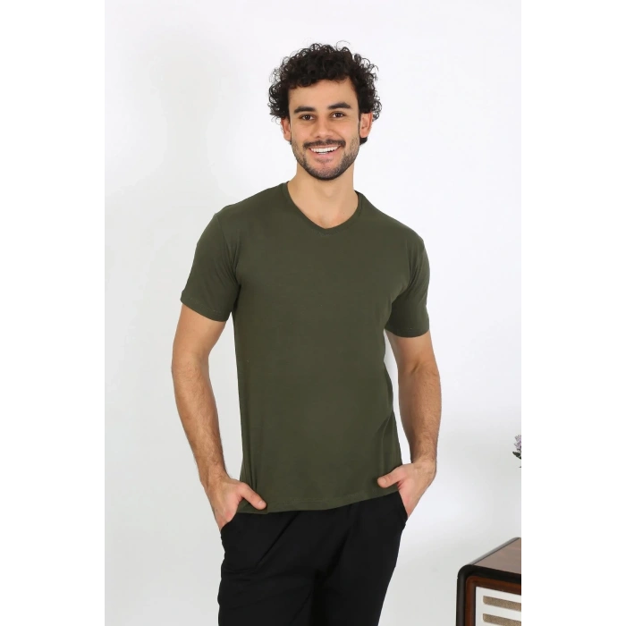 Moda Erkek Penye Haki 3lü Pijama Takımı