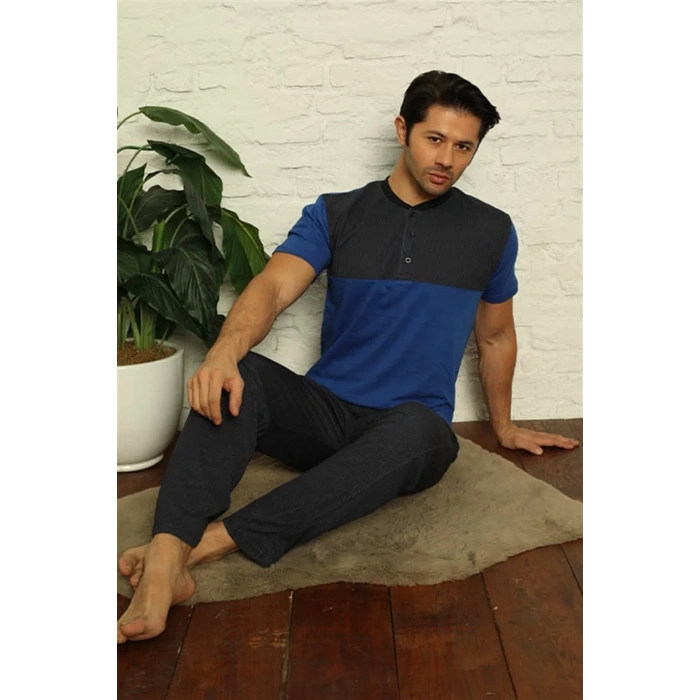 Moda Erkek Saks 3lü Pijama Takım