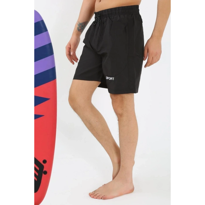 Moda Erkek Siyah Deniz Şortu