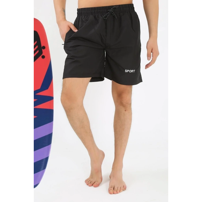 Moda Erkek Siyah Deniz Şortu