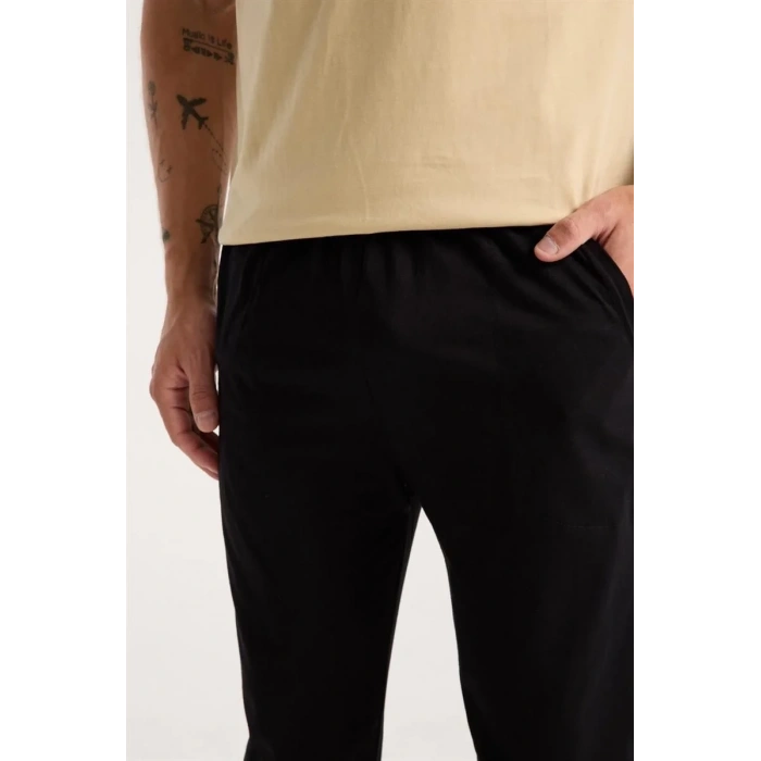 Moda Erkek Ten Rengi Kısa Kol Pijama Takımı