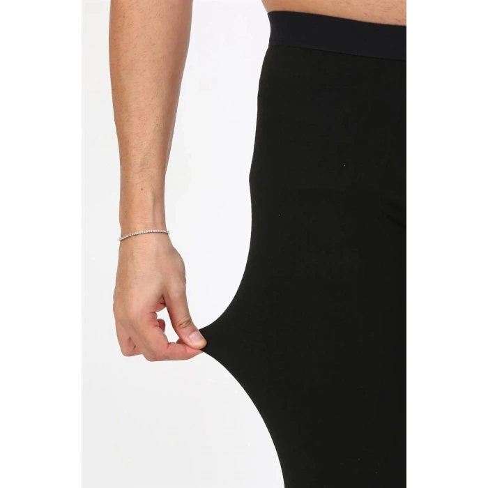 Moda Erkek Termal Tayt Kışlık Tek Alt İçlik Siyah