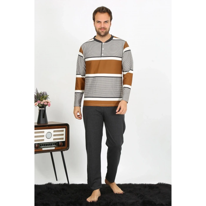Moda Erkek Uzun Kol Penye Pijama Takım