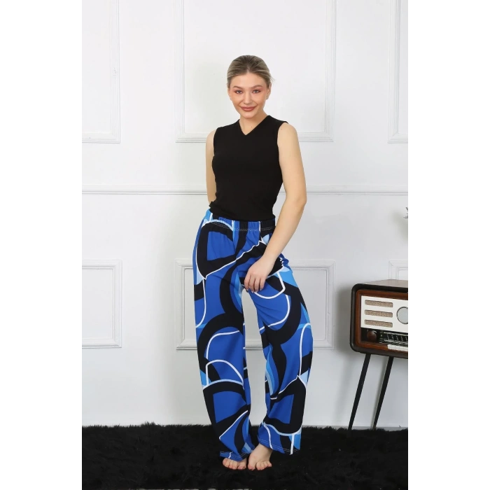 Moda Kadın Bol Paça Penye Saks Alt Üst Takım